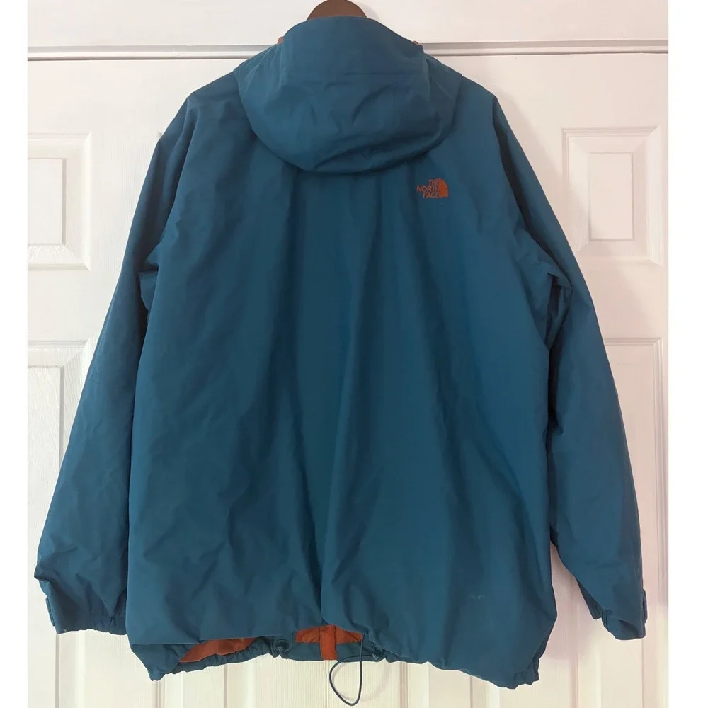 The North Face Mens XXL Blue Ski Snowboard Jacket Hooded Powder Skirt NF0A2TJX